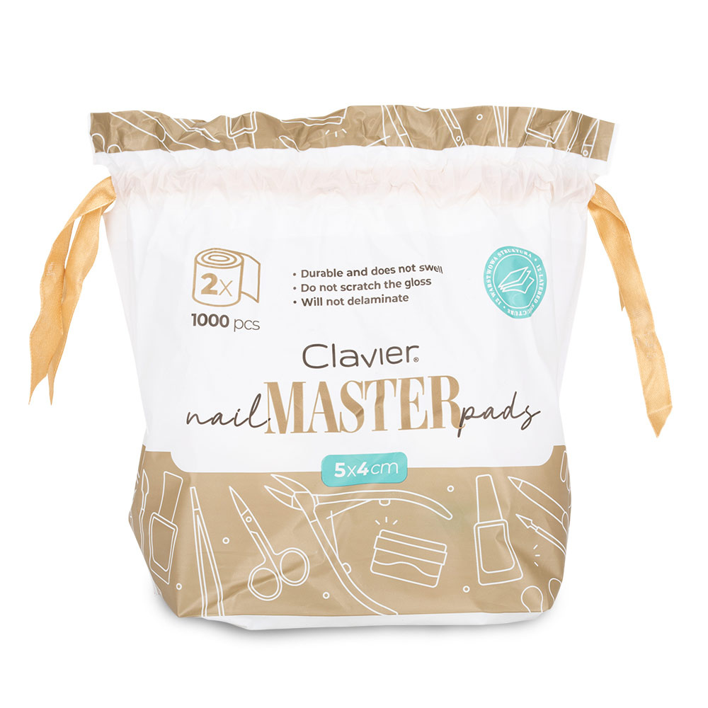 Clavier nail MASTER multi-layer dust-free cotton pads, 1000 pcs, 12 layers - Image 2